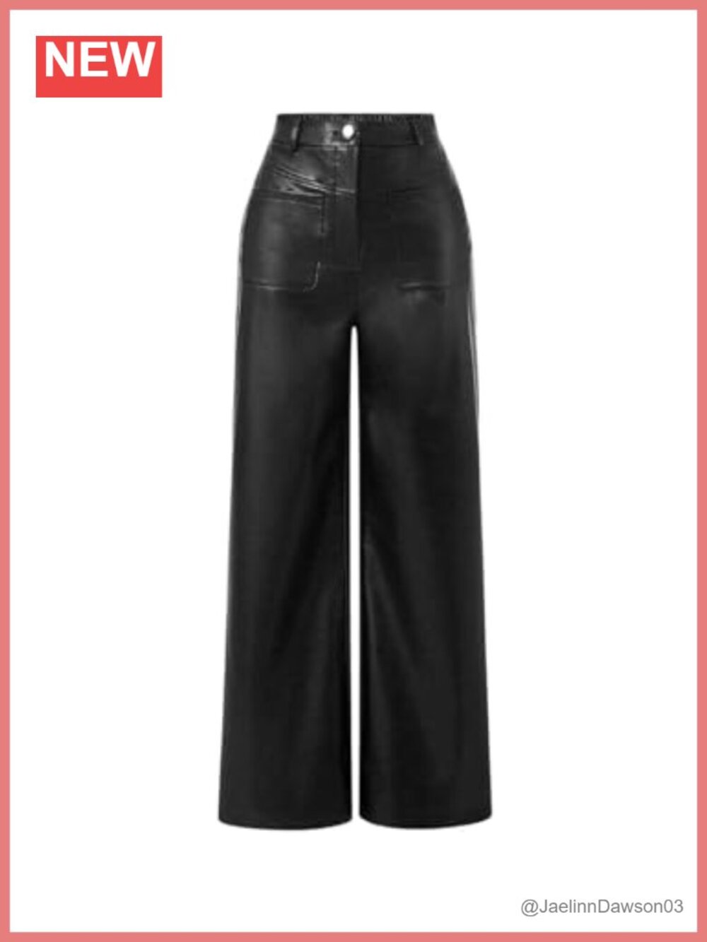 Faux Leather Pants High Waisted Wide Leg Trousers